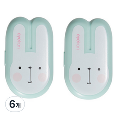 블랙트리 헬로우 바니 렌즈 케이스, 그린, 6개