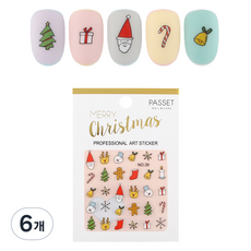 파셋 크리스마스 네일아트용 스티커, No 39 칼라, 6개
