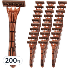 맥라이프 부스터 호텔 일회용 면도기 브라운, 1개입, 200개