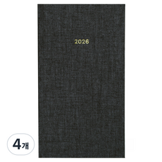 페이퍼리안 2026년 애티튜드 포켓형 위클리 플래너, 오닉스 블랙, 4개