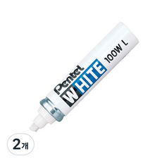 Pentel 飛龍文具 白色麥克筆 100W-L 大 7mm, 白色, 2個