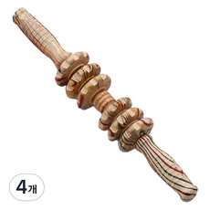 大家的開始 指壓原木按摩滾輪, 4個, 原木色