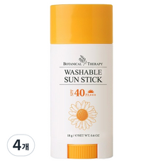 보타니컬테라피 워셔블 썬스틱 SPF40 PA+++, 18g, 4개