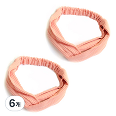 블럭마트 꼬임 세안 밴드, 핑크, 6개
