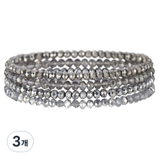 홈셀 요가 명상 탄성 팔찌 은색 18cm, 3개