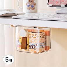 루네타 깔끔한 무타공 데스크 서랍 M, 투명, 5개