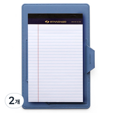 퍼니메이드 가죽 커버 노트패드 홀더 A5 + 노트패드 세트, 소프트블루, 2개
