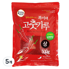 복이네먹거리 중국산 안매운 고춧가루 상 찜용, 500g, 5개