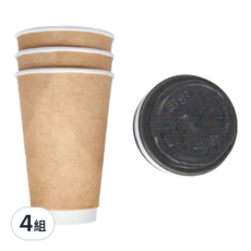 Drink 渴 雙層隔熱杯 含蓋, 6個, 4組