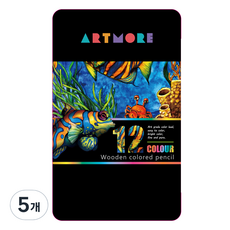 ARTMORE 專家用彩色鉛筆鐵盒, 5個, 12色
