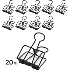 마켓A 금속 컬러 클립 집게 블랙, M, 20개