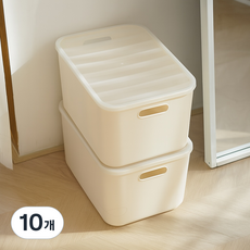 보노하우스 아이엠 리빙박스 수납정리함, 크림, 10개