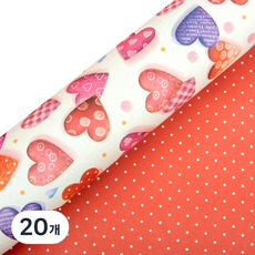 Good given 滿滿愛心 雙面皮革感包裝紙, 20個, 紅色圓點