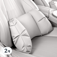 지엠지모터스 차량용 타공 허리쿠션, 코튼베이지, 2개