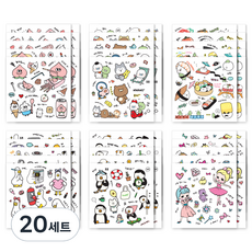 theopenhouse 角色人物貼紙 6種組合 46-0403, 混合顏色, 20套