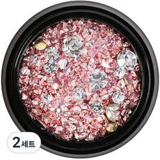 MEIBROWN 混合原石美甲鑽飾 M03143, 粉紅色, 2套
