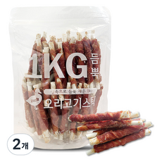 댕냥이생활연구소 강아지 듬뿍 스틱 간식, 오리고기, 1kg, 2개