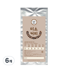미소커피 원두 브라질 산토스, 홀빈(분쇄안함), 500g, 6개