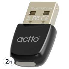 엑토 리얼텍 칩셋 무선 USB 블루투스 5.4 동글, BTR-08, 블랙, 2개
