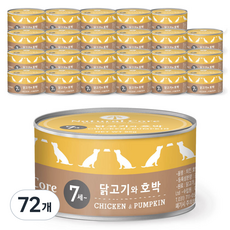 네츄럴코어 반려견 간식캔, 혼합맛(닭/호박), 95g, 72개