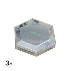 콩 육각샤이닝 콘택트렌즈 케이스, 실버, 3개