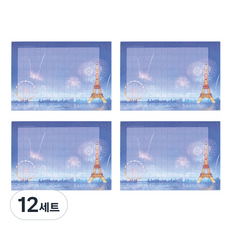 플레플레 마음더하기 원고지 가로형 메모지세트, 파리의 밤, 12세트