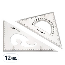 Blue Matto三角尺 2種組 1 NO.2030, 混合顏色, 12套