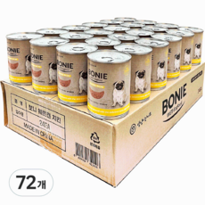 댕냥이라이프 강아지 보니 웨트캔 간식, 치킨, 375g, 72개