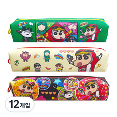 필박스 짱구는 못말려 미니사각 봉제필통, 랜덤 발송, 12개입