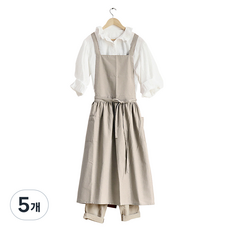 inbloom 防水亞麻連身圍裙, 淺褐色, 5個