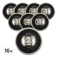 동대문단추왕 매듭 단추 21mm, 블랙Ni, 16개
