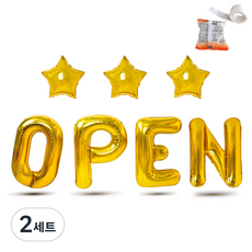 PARTYSHOW OPEN 鋁箔氣球組 + 膠點 100入, 金色, 2套
