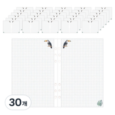 빅드림 꾸꾸까까 6공 다이어리 그림속지 모눈노트, 20매, 30개