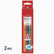 FABER-CASTELL 輝柏 Grip 2001 彩色鉛筆 紙筒 112406, 2套, 6色
