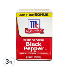 맥코믹 블랙페퍼 파우더, 113g, 3개