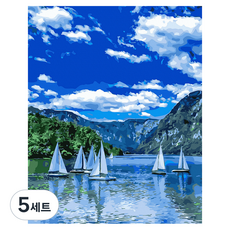 플레이어바웃 DIY 유화 그림그리기 세트 40 x 50 cm, 강가와 돛단배(GX40246), 5세트
