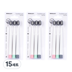 오픈스페이스 미니소프트 대나무 숯 칫솔 3종 세트, 15세트, 3개입