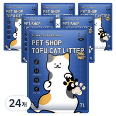 펫샵 고양이 New 프리미엄 두부 모래 1.8mm, 7L, 24개, 무향