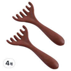 HighOnePick 頭部頭皮刮痧按摩器 13.6cm, 4個, 棕色