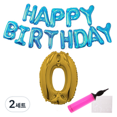 LivingDA 藍色生日氣球組 金色0, 隨機出貨, 2套