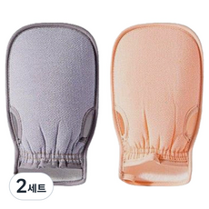 꾸지 부드럽게 잘 벗겨지는 때타올 장갑 2종 세트, 핑크,퍼플, 2세트