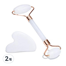 리씨상점 옥 얼굴 마사지 롤러, 2개, 화이트