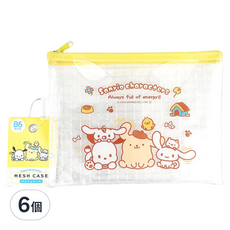Sanrio 三麗鷗 文件收納拉鍊袋 B6, 6個, 608688