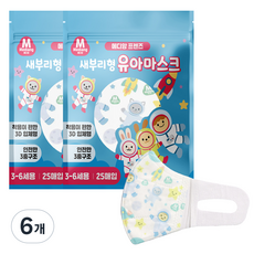 메디케이알 메디앙 프렌즈 새부리형 유아마스크 중형, 25개입, 6개, 우주세상