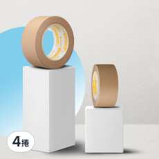 DEER BRAND 鹿頭牌 高黏可書寫牛皮紙膠帶 KT04 24mm x 40m, 牛皮色, 4捲