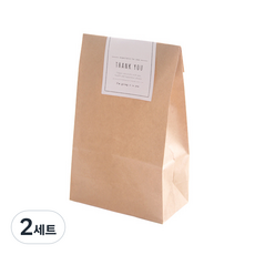 Inp 牛皮紙袋 小 50入 + 感謝封口貼紙 白色 50入, 混合顏色, 2套