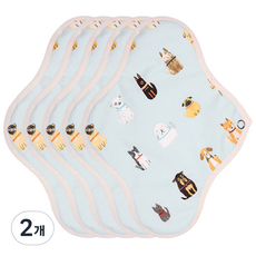 WIZLLY 布衛生棉 防水 狗狗 薄荷, 中型, 5入, 2個