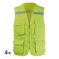 DEFENZEMAN 매쉬 안전조끼 A 기본매쉬형 형광연두, 4개