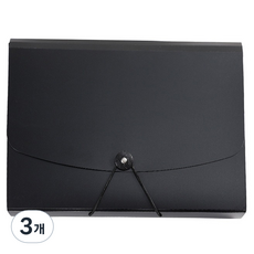 올인셀 깔끔한 아코디언 파일 13칸 A4, 블랙, 3개