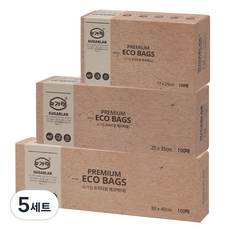 슈가랩 프리미엄 에코백 대 30 x 40 cm + 중 25 x 35 cm + 소 17 x 25 cm, 혼합, 5세트